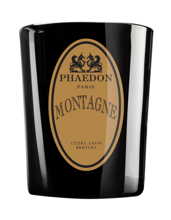 Phaedon Paris - Montagne, Bougie Parisienne parfumée 190g - Cèdre, Sapin, Bruyère