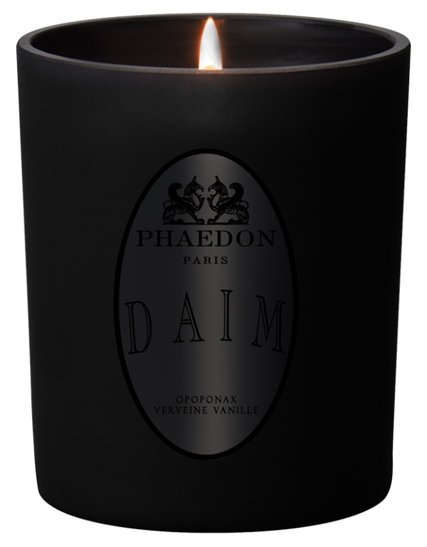 DAIM, PHAEDON PARIS, Scented candle, Leather, Vanilla and woody fragrance, powerful and diffusing, Opoponax, Leather & Vanilla